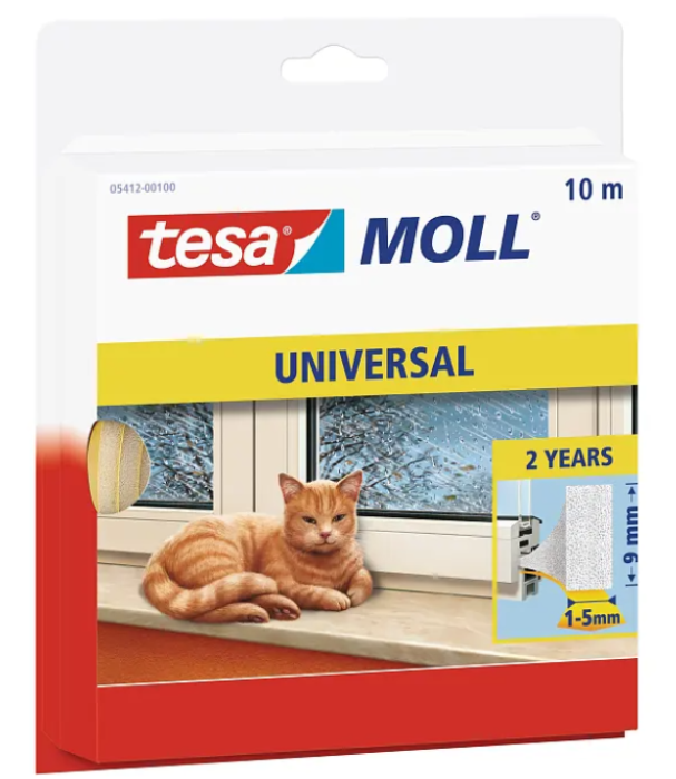 Tesamoll Universal Schaumstoff, 10m, Weiß, 05412-00100-00